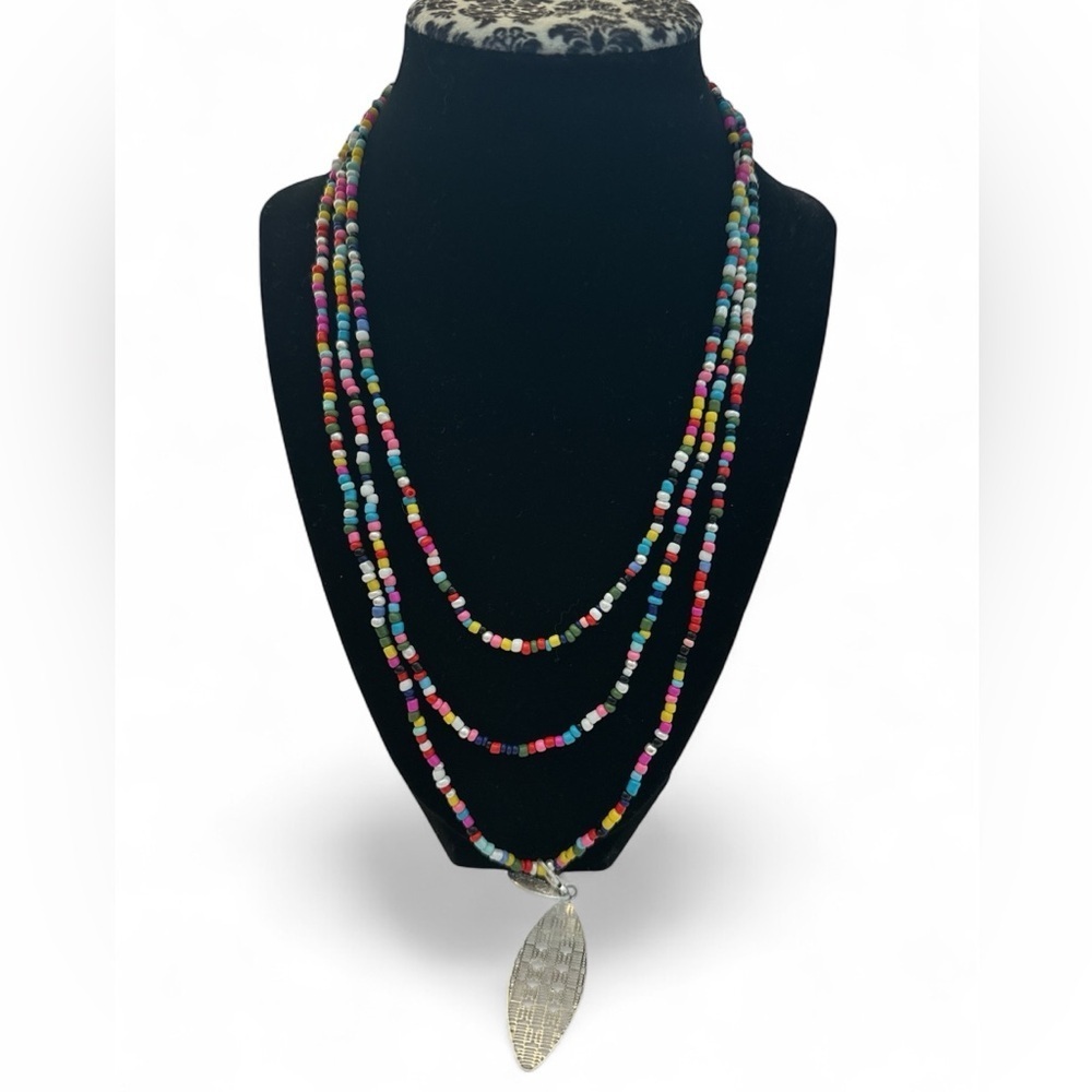 PLUNDER Boho Chic Multi Casual Color Mini Seed Beads Adjustable Summer Necklace